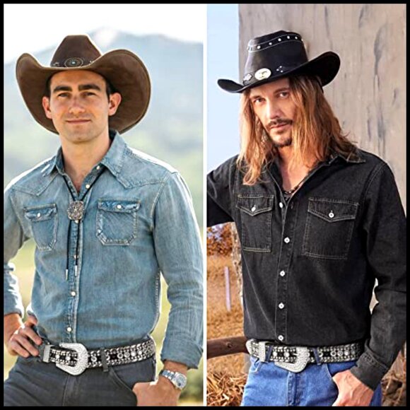 Rhinestone Studded Leather Belt Western Cowboy Cowgirl Bling Unisex - Picture 4 of 7